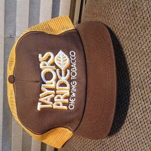 Vintage Taylor's Pride Chewing Tobacco Truckers Hat Snap Back Mesh USA Clean!